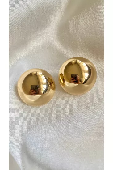 Parlak Gold Top Küpe