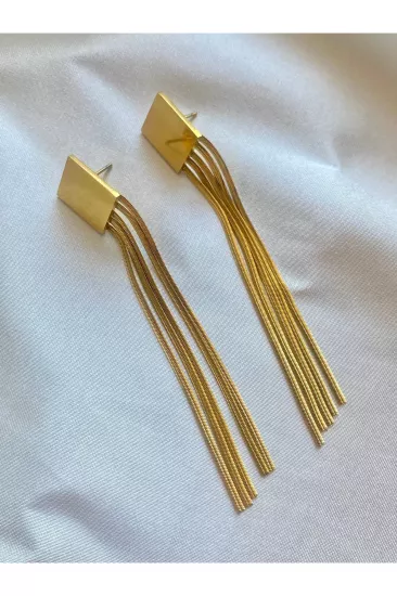 Sallantılı Gold Küpe 